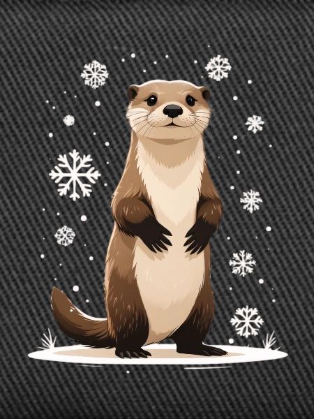 Winterotter mit Schneeflocken