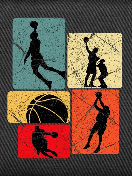 Basketball Silhouette Grid