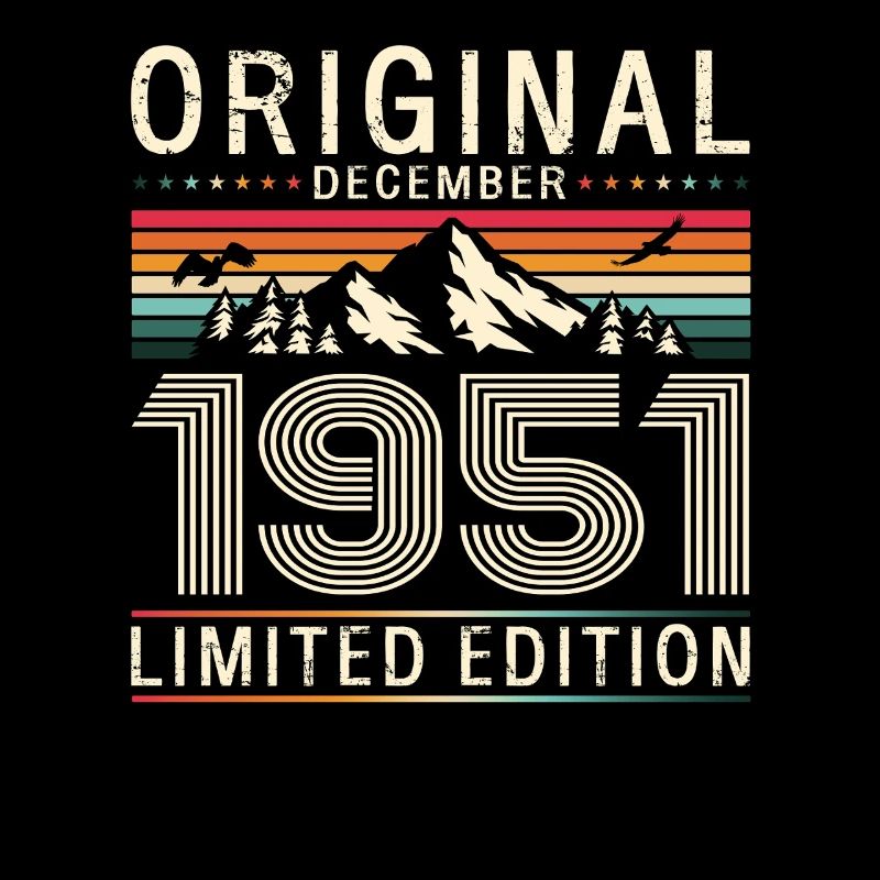 75e anniversaire Original Décembre Né en 1951