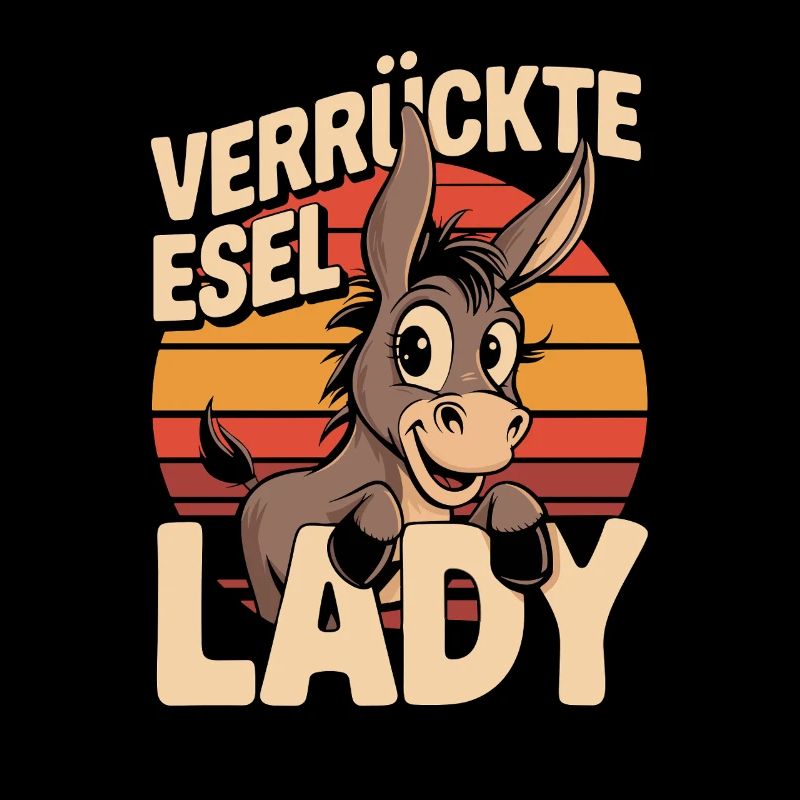 Crazy Donkey Lady Retro Sunset