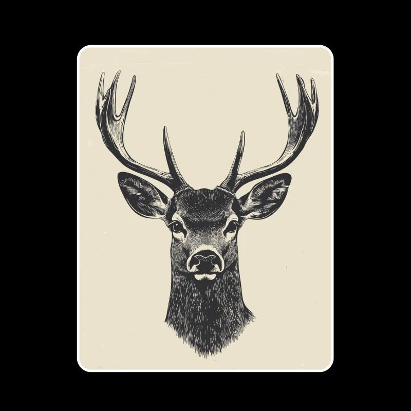Rentier Hirsch Geweih Reindeer Vintage