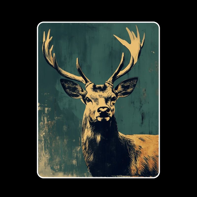 Rentier Hirsch Geweih Reindeer Vintage