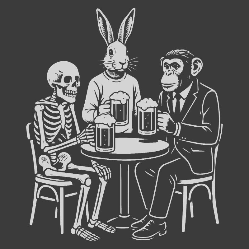Pub Night Trio: Skeleton Rabbit and monkey