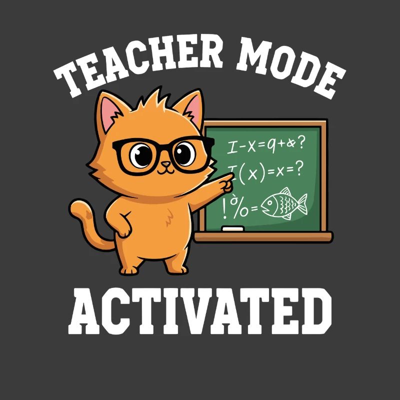 Mode professeur activé Chat enseignant Déclaration drôle
