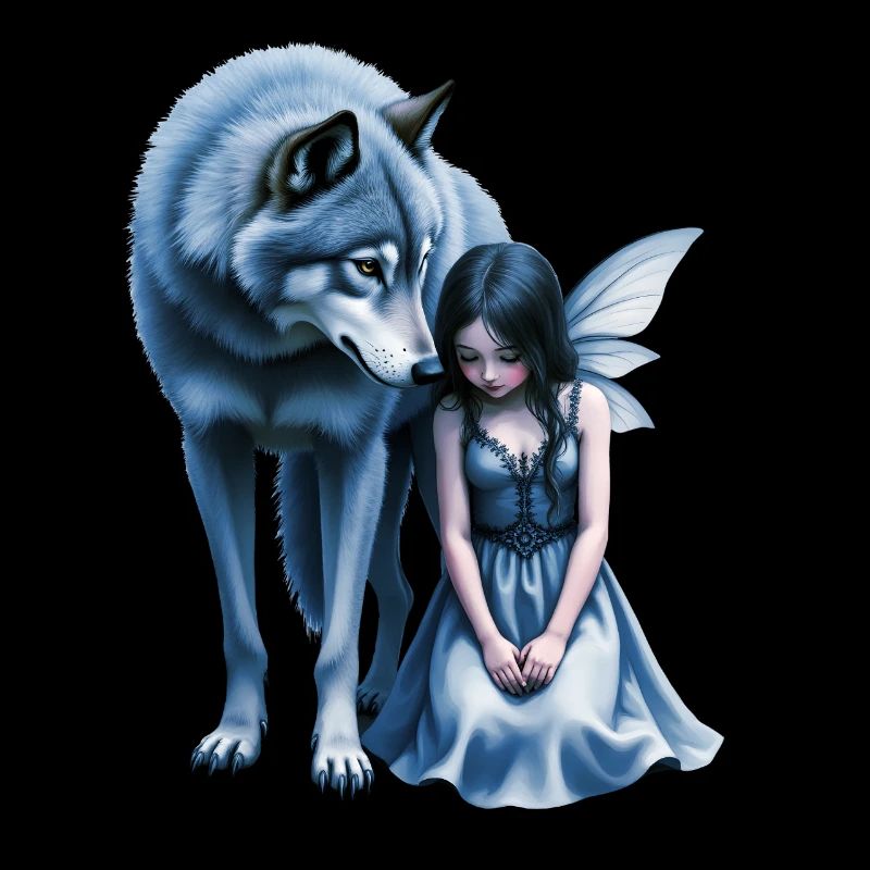Blue Wolf and Night Fairy