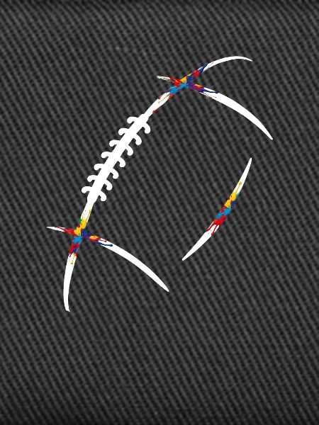Rugbyball Farbenexplosion