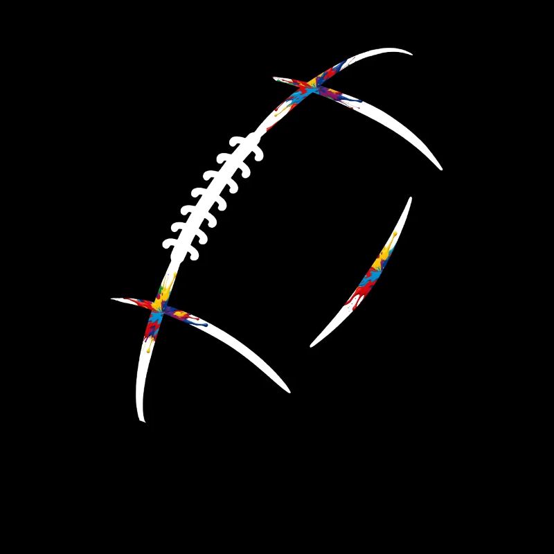 ballon de rugby éclat de couleurs 