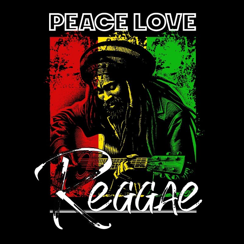 Peace Love Reggae Rastafari Guitar