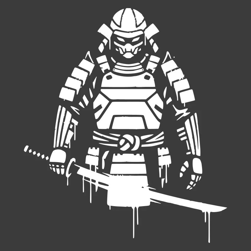 Shogun Samurai Armor Graffiti Vector