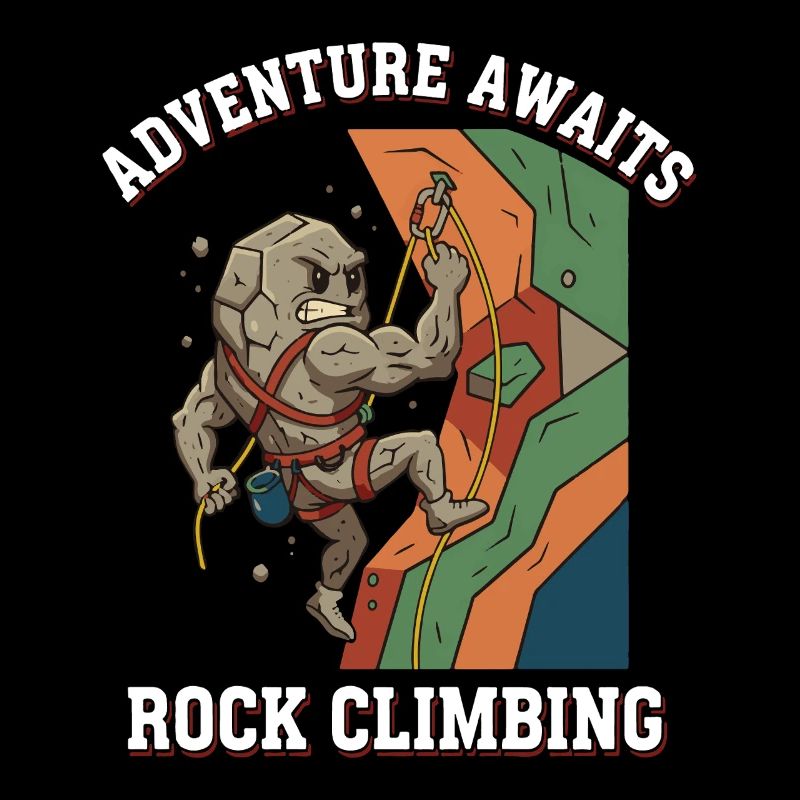 Adventure Awaits Rock Climbing Fun Art