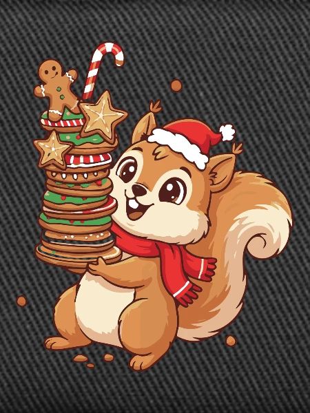 Weihnachts Eichhörnchen mit Keksen