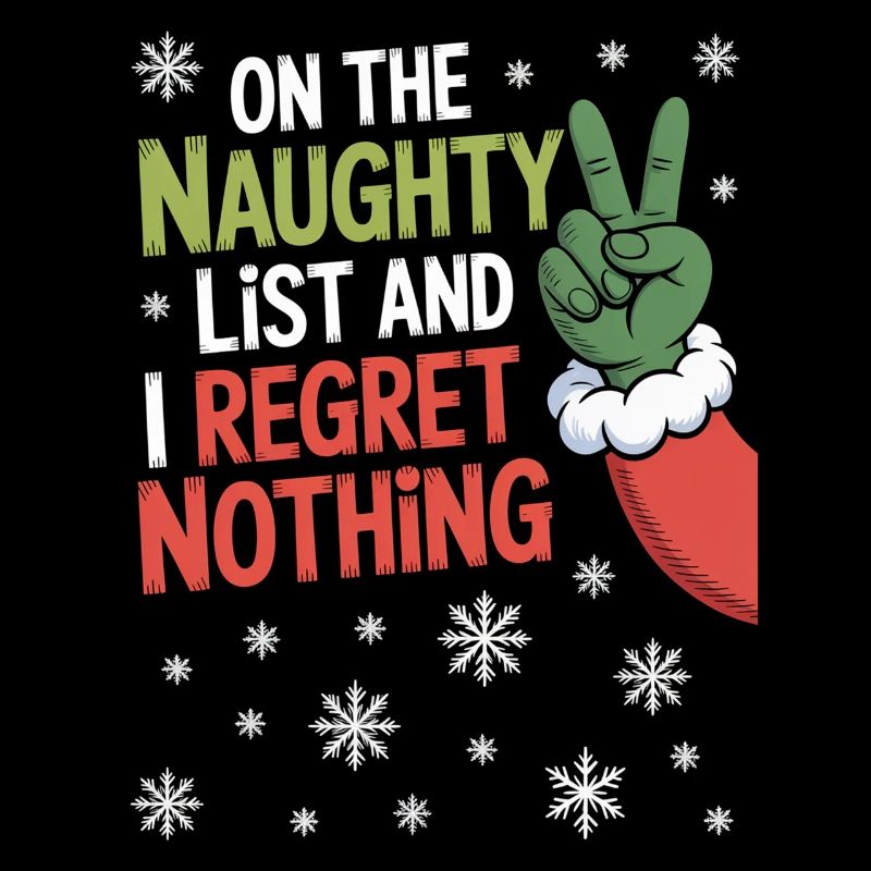 Naughty List Peace Sign Xmas Tee