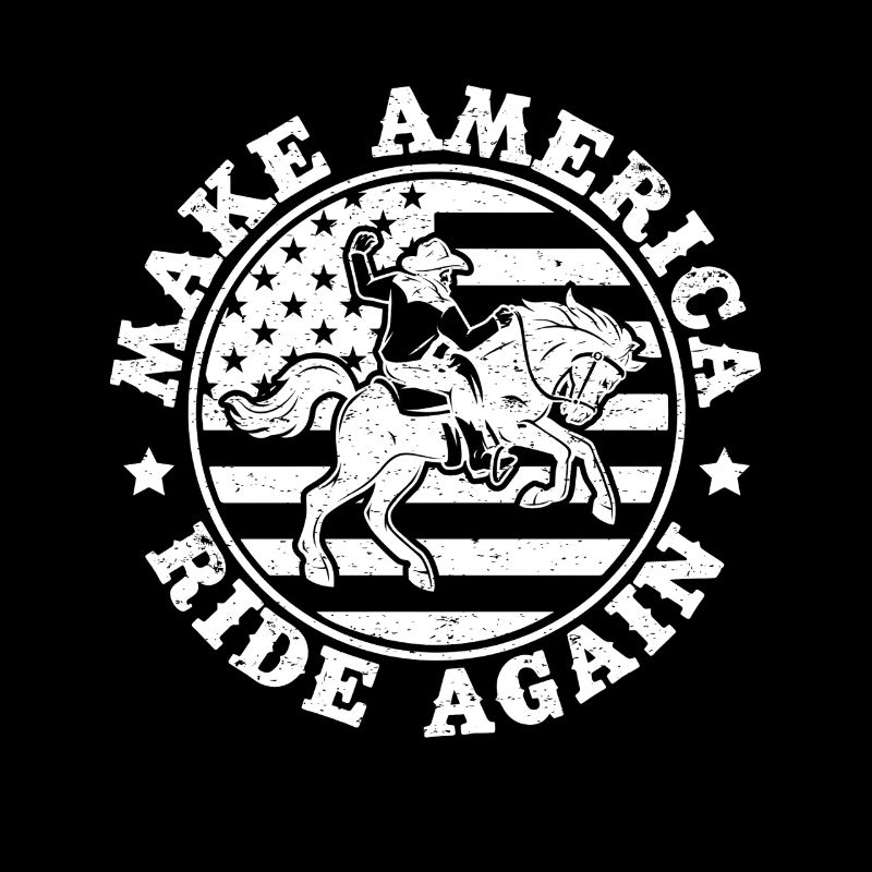 Rodeo Horse Riding Make America Ride Again Cowboy