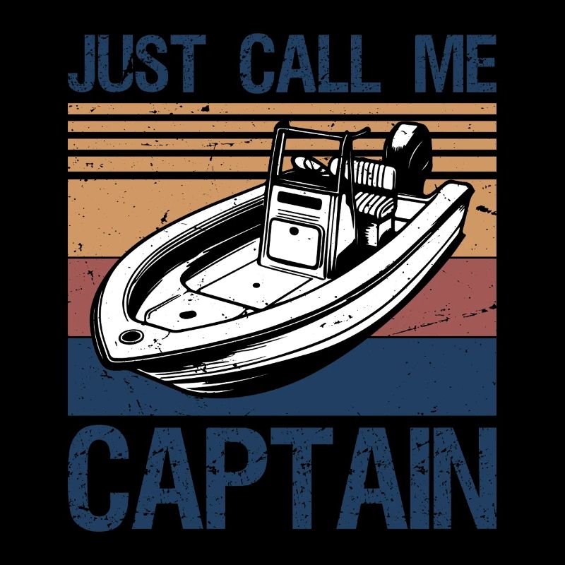 Bateau rétro vintage appelez-moi simplement capitaine