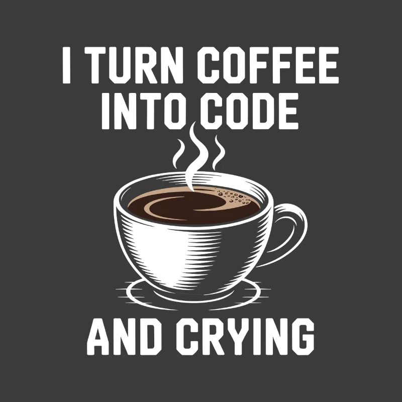 Kaffee und Programmier-Debugging-Humor für Softwar