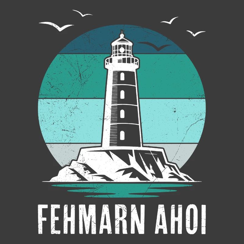 Baltic Sea FEHMARN AHOI Lighthouse Retro Funny