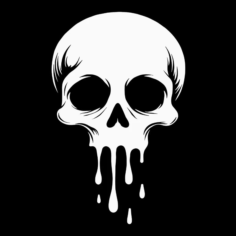 Skull Halloween Creepy Melting Skull