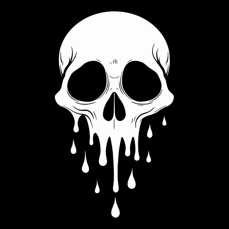 Skull Halloween Creepy Melting Skull