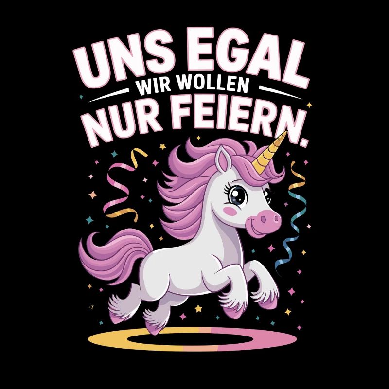 Uns Egal Wir Wollen Nur Feiern Einhorn Party