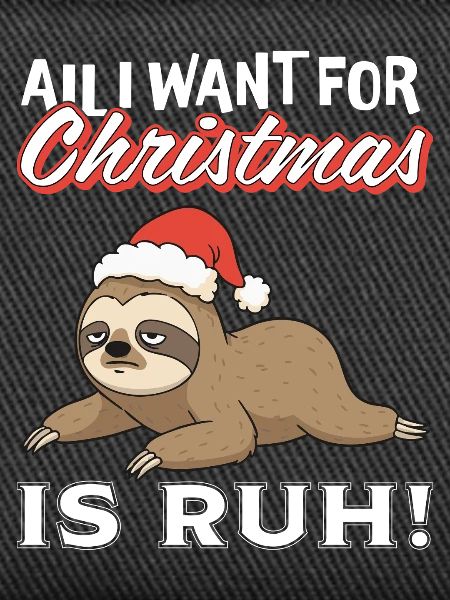 Weihnachts-Sloth mit Santa-Hut