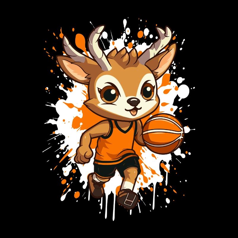 Cerf de basket-ball en sprint
