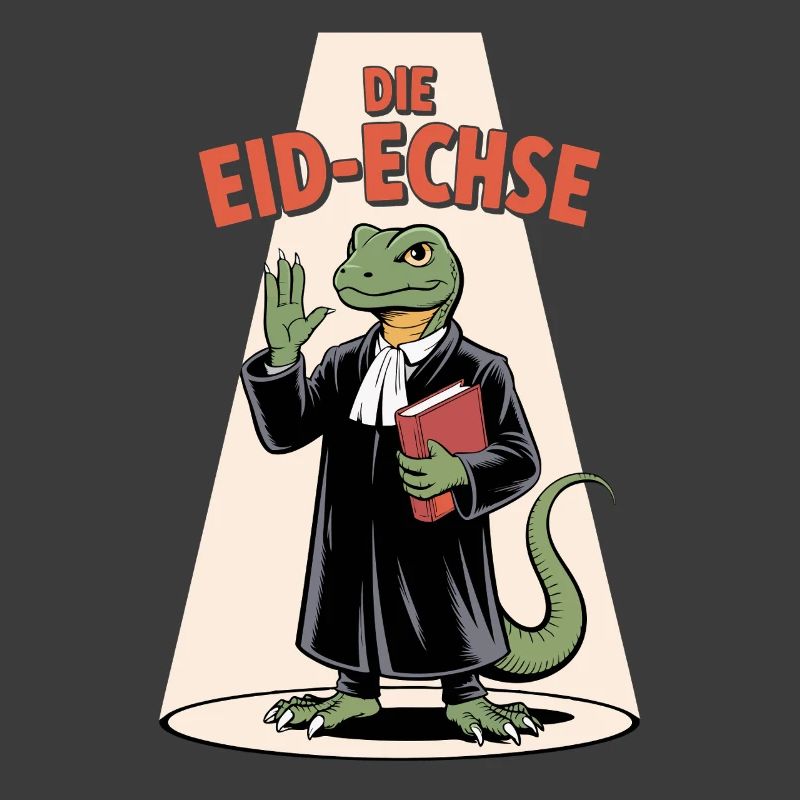 Die Eid-Echse im Richter-Look Cartoon