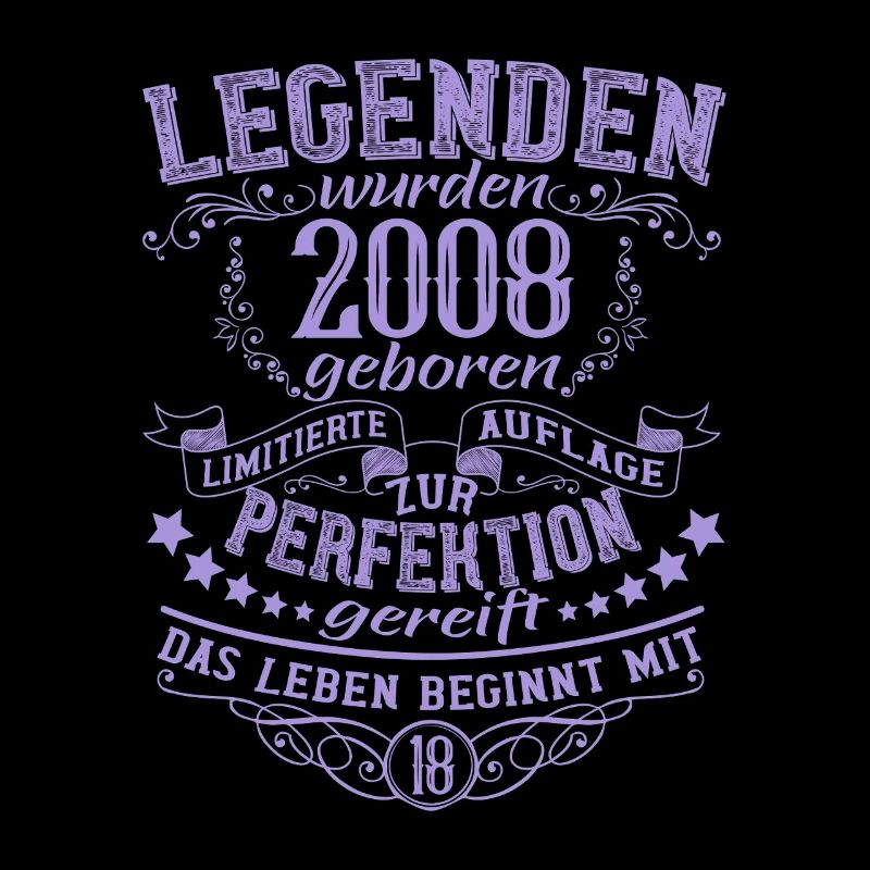 18 Geburtstag Legenden 2008 Vintage Retro Design