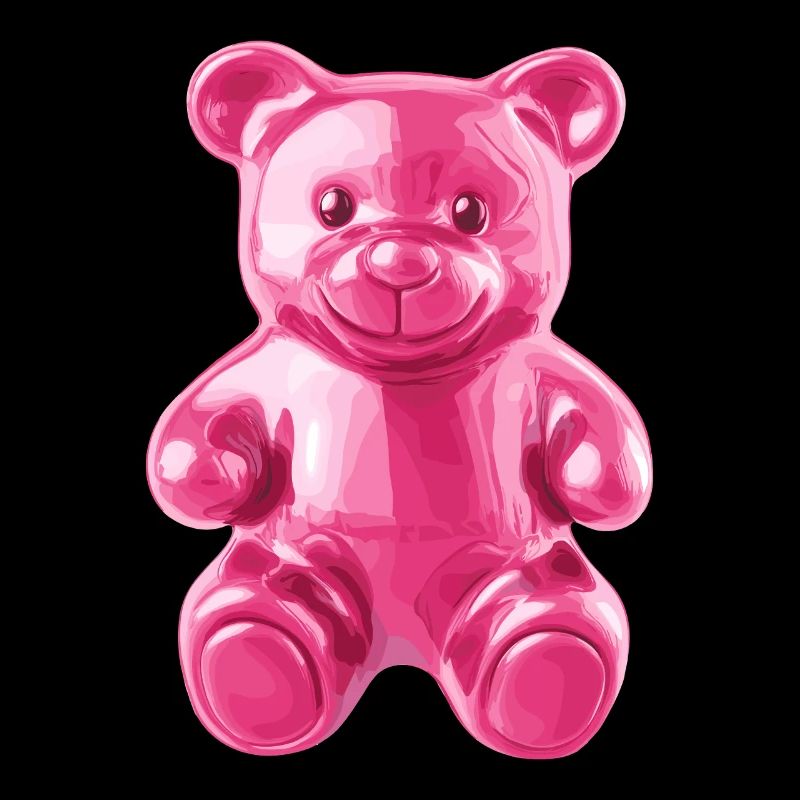 Pink Shiny Bear Motif