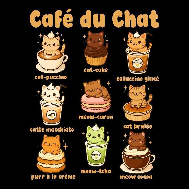 Café Du Chat Jeu de mots sur le café Chat mignon