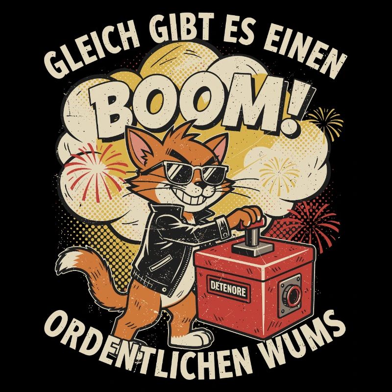 2026 Silvester Katze Lustiger Spruch Neujahr