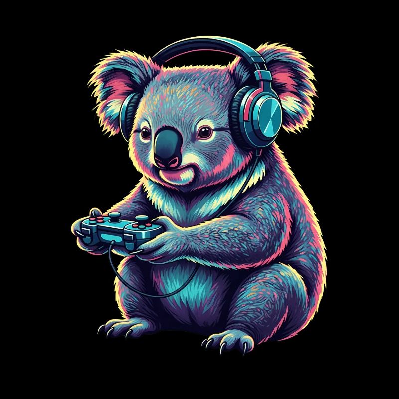 Koala Gaming Tier Videospiele Lustiger Koala