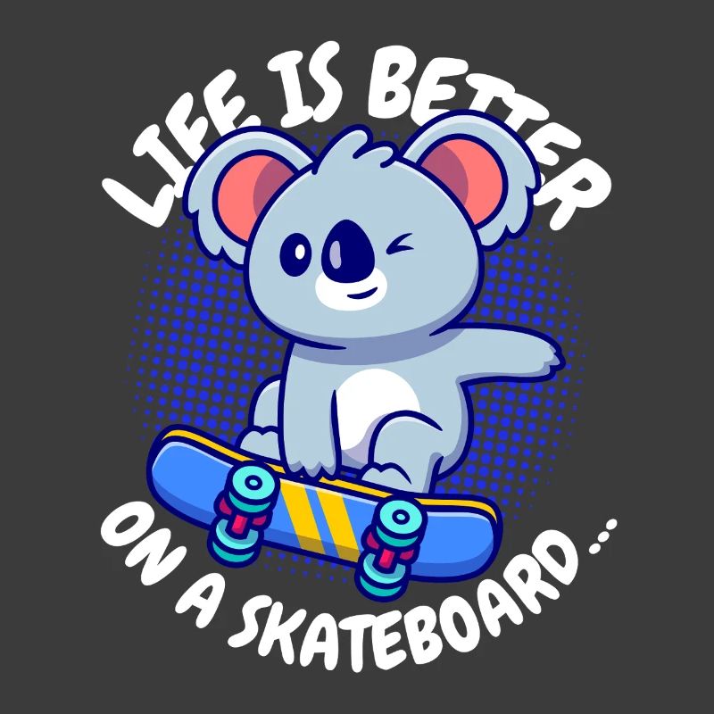 Koala Skateboard Lebensfreude