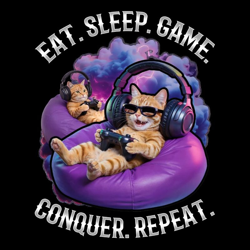 Chat gamer drôle