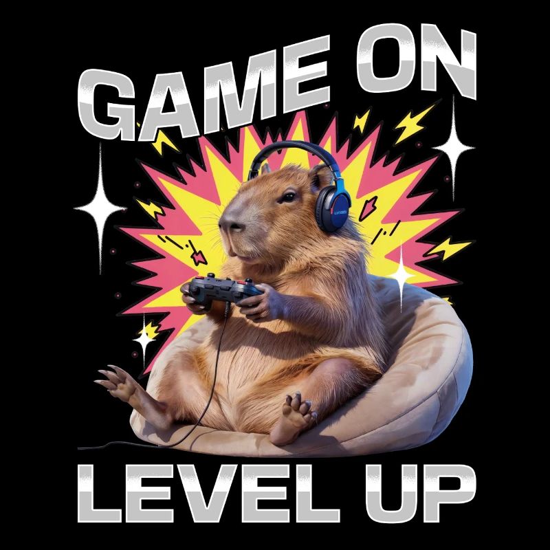 Funny Gaming Gamer Capybara