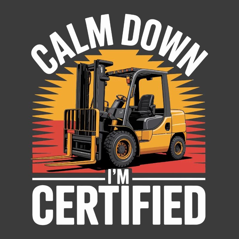 Funny Forklift Calm Down I'm Certified