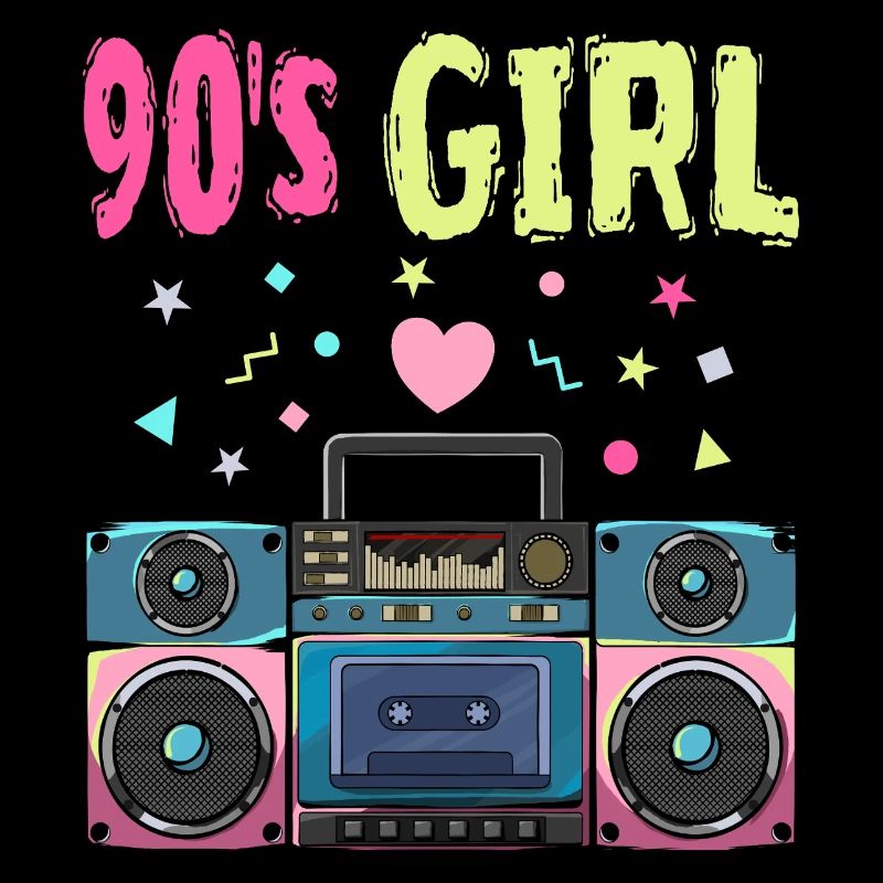 Retro 90s Girl Boombox Style