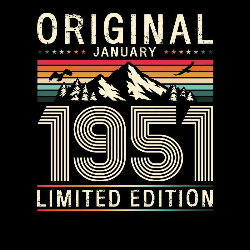 75e anniversaire Original janvier Né en 1951