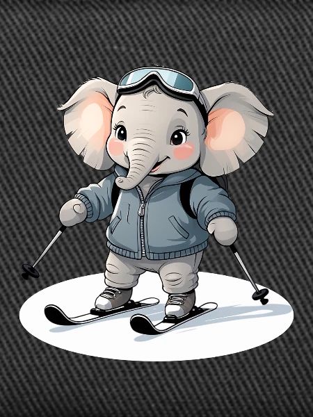 Skiing Elephant Pullover Hoodie