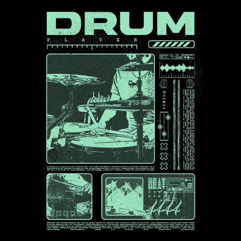 Rock Drummer Drum Player Streetwear