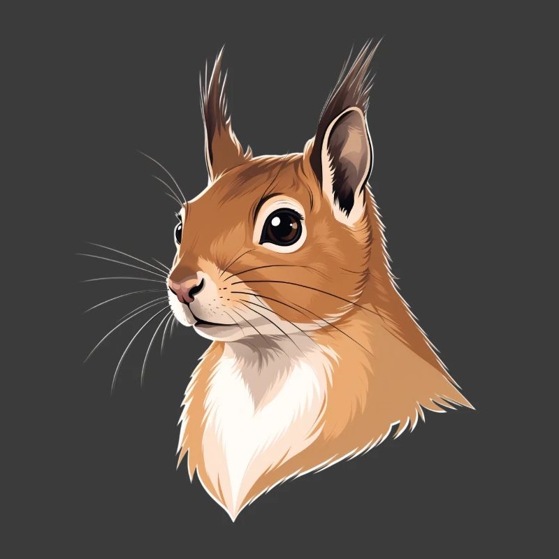 Illustrierter Eichhörnchenkopf