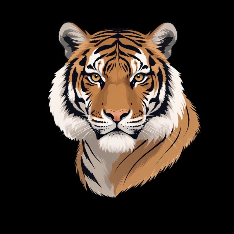 Tiger Head Illustration Wild Pattern