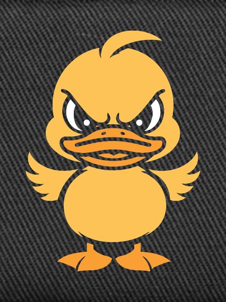 Yellow graphic grumpy duckling