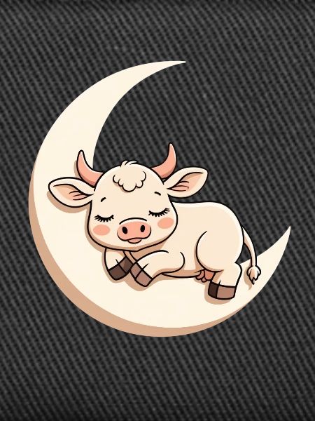 Moon cow in slumber