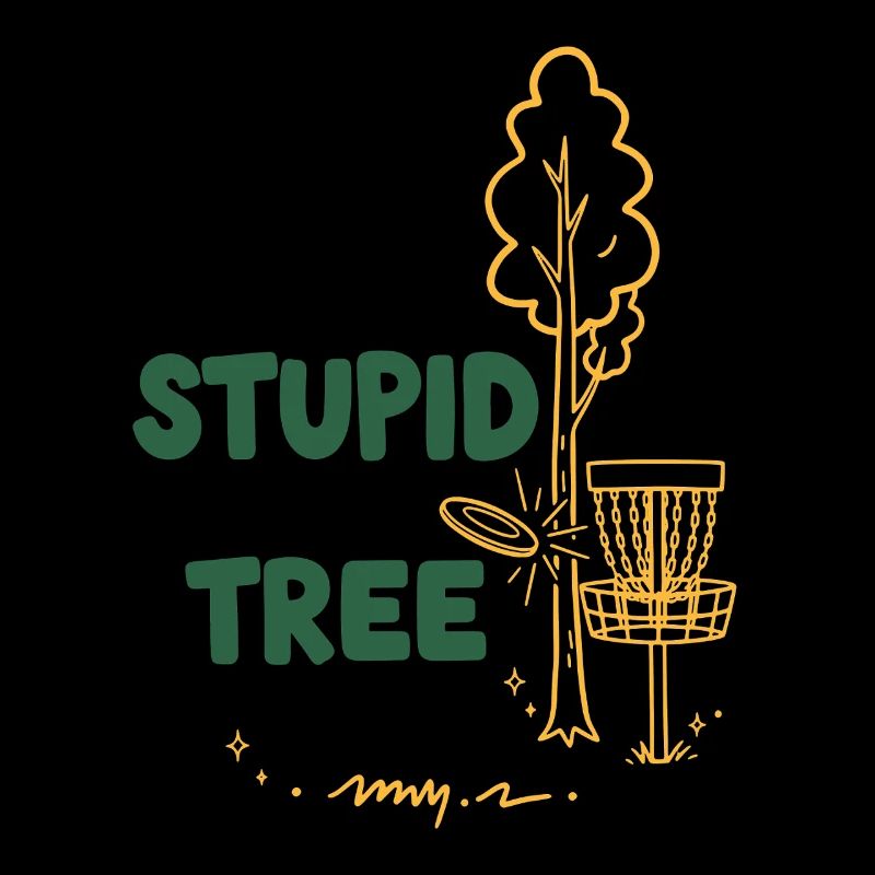 Blöder Baum lustiger Discgolfer Frisbee Golf