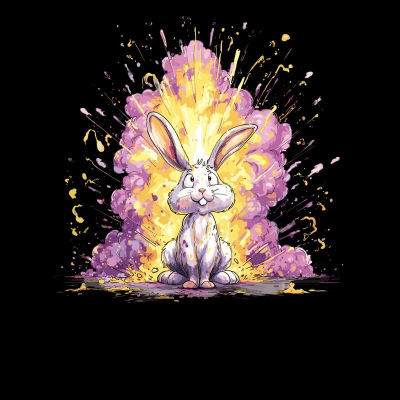 Color Explosion Bunny Illustration