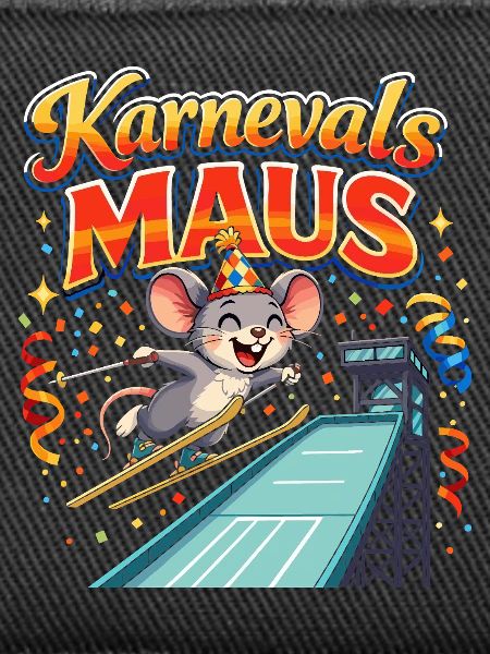 Karnevalsmaus Skispringen lustig 