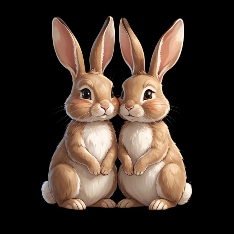 Rabbit Duo Cuddle Picture