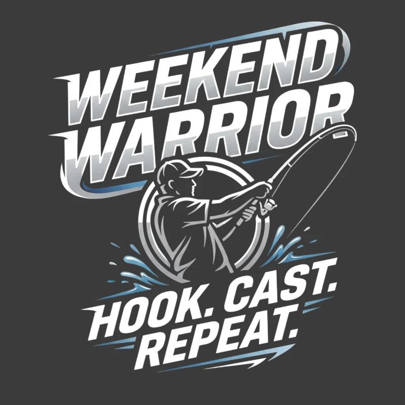 Weekend Warrior Hook Cast Repeat Angler Spruch