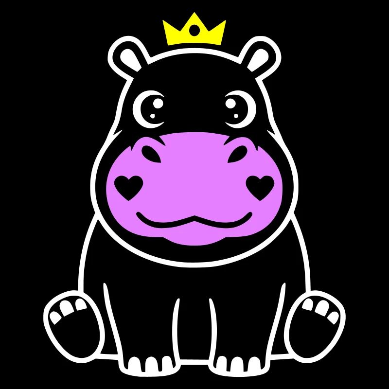 Nilpferd mit Krone Prinz Prinzessin