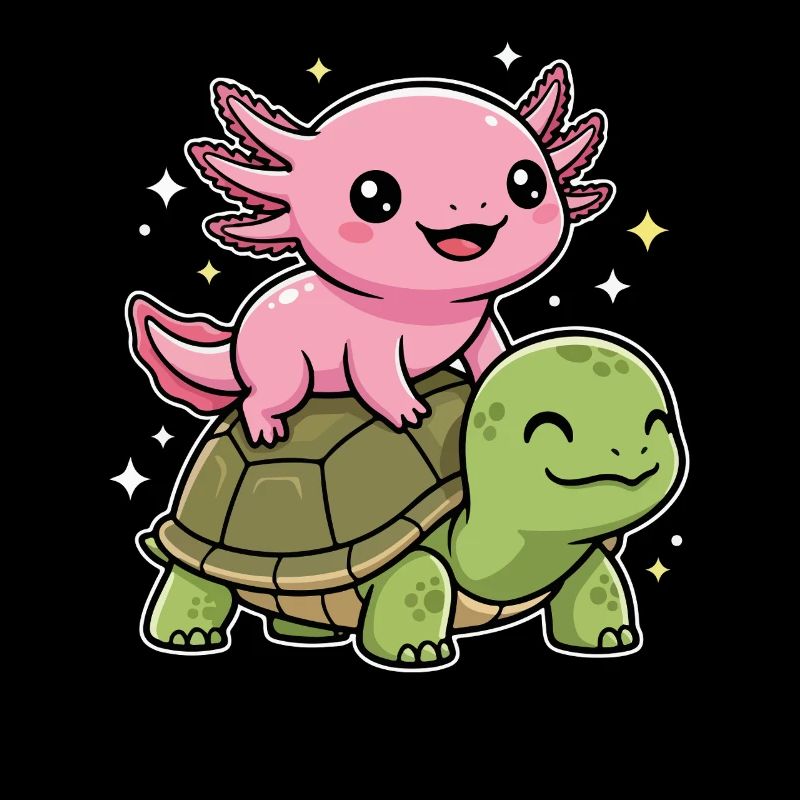 Axolotl und Schildkröte